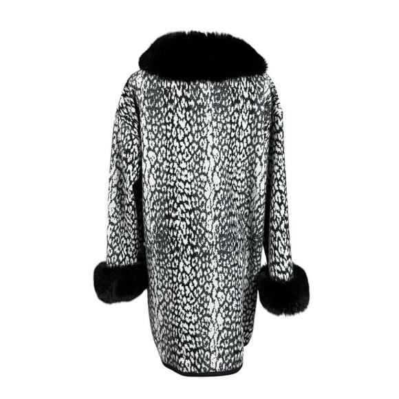 Daphne Fur Trim Cardigan Shawl Cardigan Sz S/M Animal Print Penny Lane Mob Wife - Picture 5 of 12